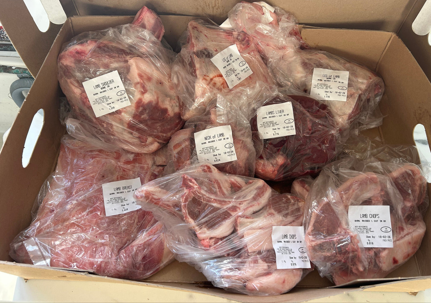 Half lamb meat box